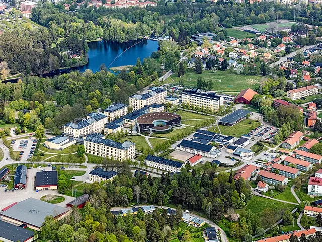 Flygfoto över Högskolan i Gävle
