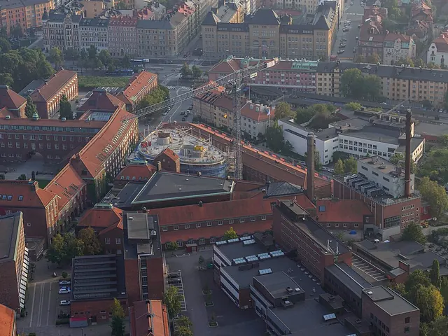 KTH:s campus vid Valhallavägen sett ovanifrån